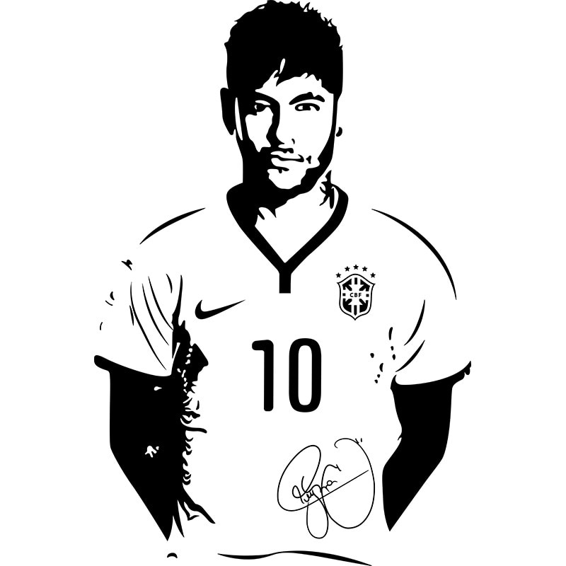 Sticker Decorativ - SMAER - Neymar - 60cm x 40cm - Negru
