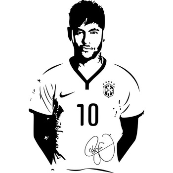 Sticker Decorativ - SMAER - Neymar - 60cm x 40cm - Negru Sticker Decorativ - SMAER - Neymar - 60cm x 40cm - Negru