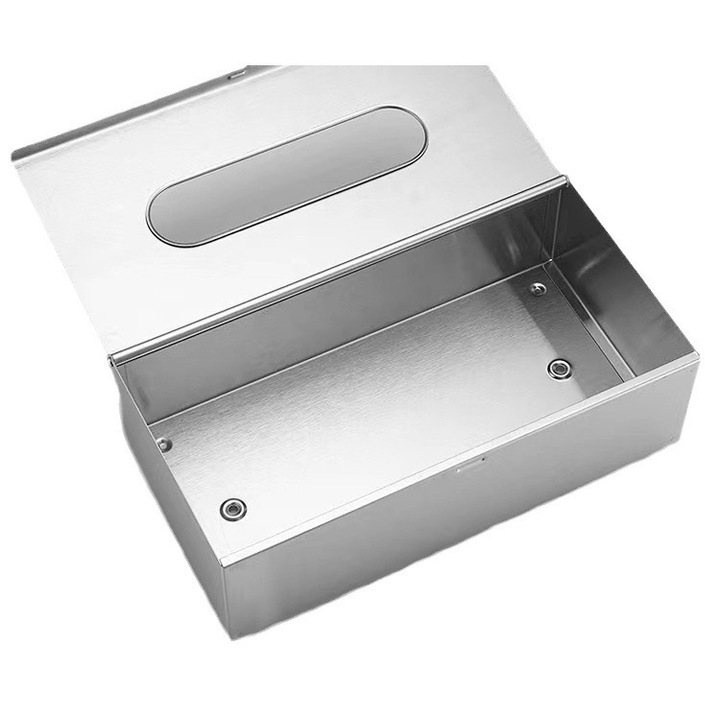 Suport servetele, argintiu, 25.5x7.2x13cm, cu montaj pe perete