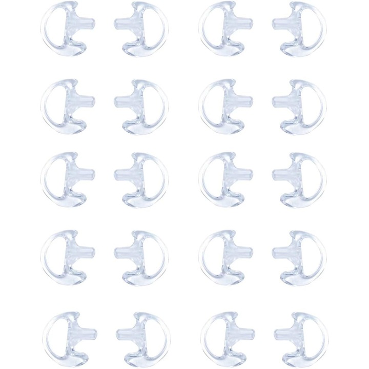Set 12 perechi dopuri urechi din silicon, pentru radio cu tub acustic transparent, medii
