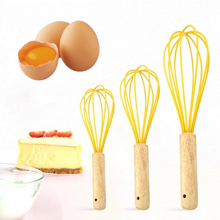 Set 3 teluri din inox, natural si galben, 20x7cm, 23.5x6cm, 28x7cm