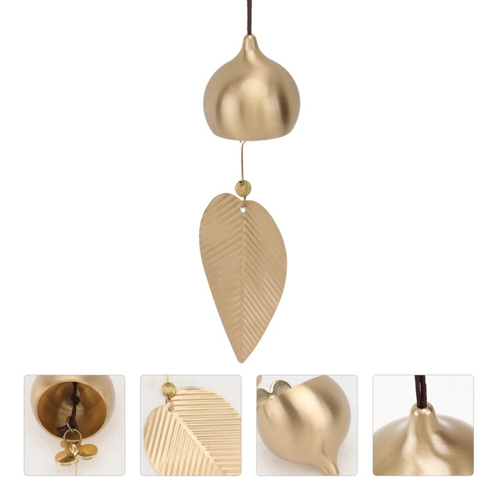Clopot de vant metalic, decorativ, 35x5.5x4.5cm, pentru gradina sau birou, set 1 buc.