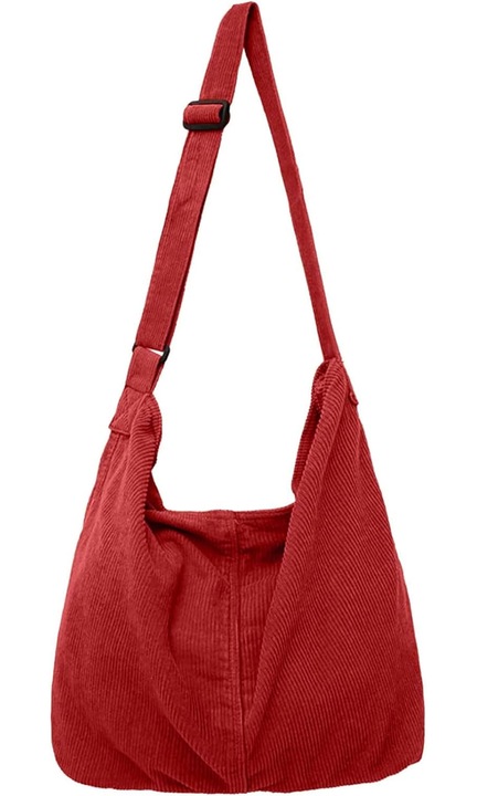 Geanta de umar din catifea twill, design casual, capacitate mare, culoare caramel, dimensiuni 36x20x36cm