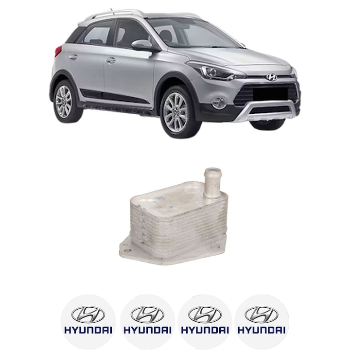 Radiator racire ulei HYUNDAI i20 ACTIVE (IB, GB) din 2015-2018 KW 66 CP 90 CMC 1396, Auto, din aluminiu, 4x Stickere auto cu HYUNDAI