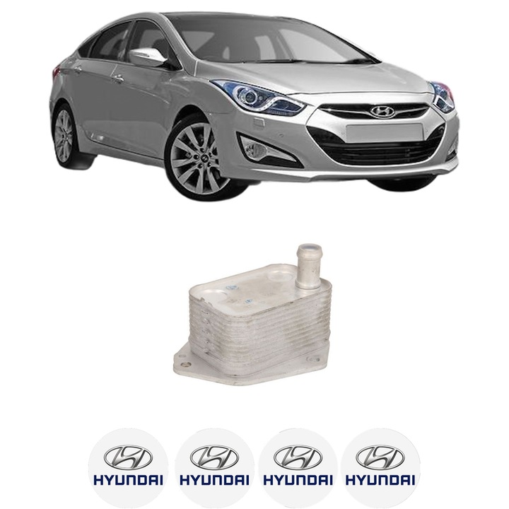 Radiator racire ulei HYUNDAI i40 I (VF) din 2015-2019 KW 104 CP 141 CMC 1685, Auto, din aluminiu, 4x Stickere auto cu HYUNDAI