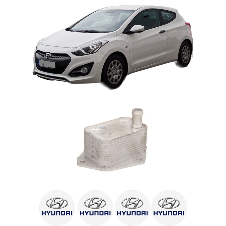 Radiator racire ulei HYUNDAI i30 Coupe din 2013 KW 81 CP 110 CMC 1582, Auto, din aluminiu, 4x Stickere auto cu HYUNDAI