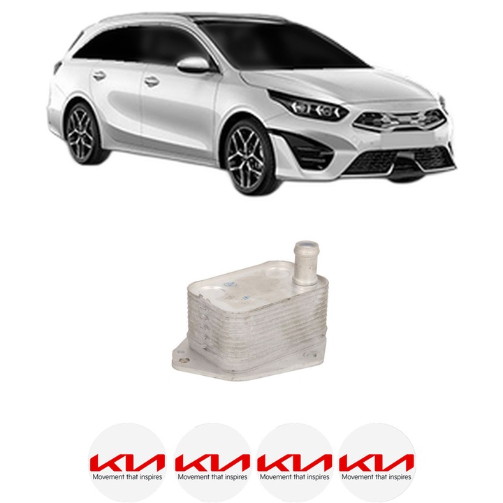 Radiator racire ulei KIA CEE'D Combi Van (JD) din 2012-2018 KW 94 CP 128 CMC 1582, Auto, din aluminiu, 4x Stickere auto cu KIA