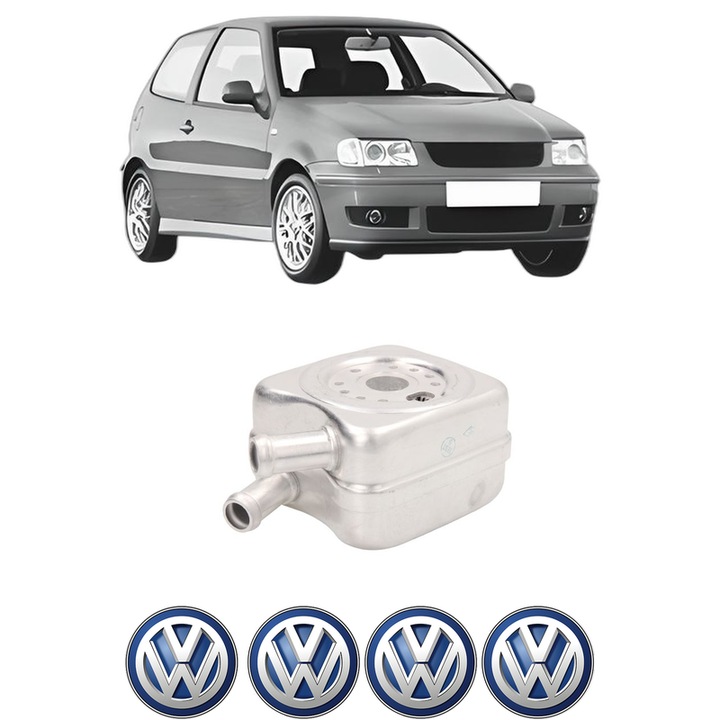 Radiator racire ulei Volkswagen POLO (6N2) din 1999-2001 KW 55 CP 75 CMC 1422, Auto, din aluminiu, 4x Stickere auto cu Volkswagen