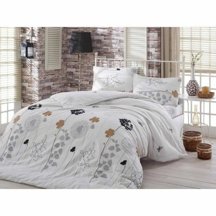 Set husă de pătură 3 piese, BigBuy, textil, multicolor