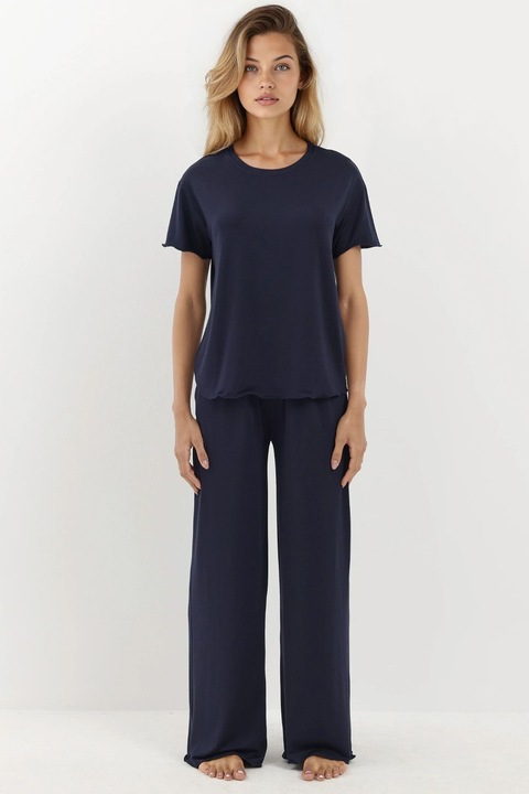 Set pijamale dama HiCCUP Relax Fit, moale, bleumarin, jerseu