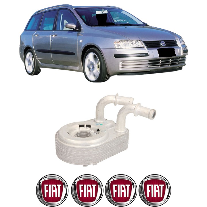 Radiator racire ulei FIAT STILO (192_) din 2001-2006 KW 85 CP 115 CMC 1910, Auto, din aluminiu, 4x Stickere auto cu FIAT