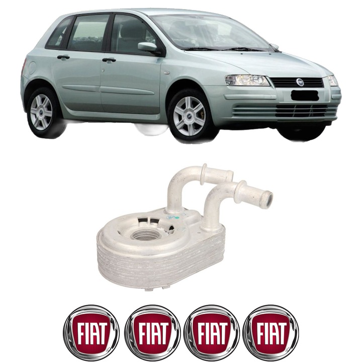 Radiator racire ulei FIAT STILO VAN (192_) din 2005-2008 KW 88 CP 120 CMC 1910, Auto, din aluminiu, 4x Stickere auto cu FIAT