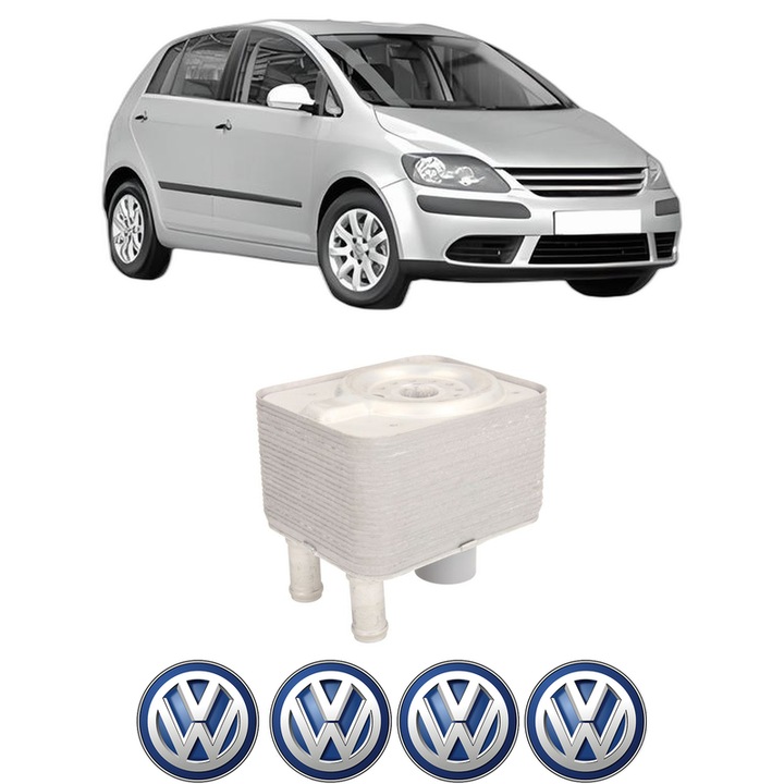 Radiator racire ulei Volkswagen GOLF PLUS V (5M1, 521) din 2005-2013 KW 100 CP 136 CMC 1968, Auto, din aluminiu, 4x Stickere auto cu Volkswagen