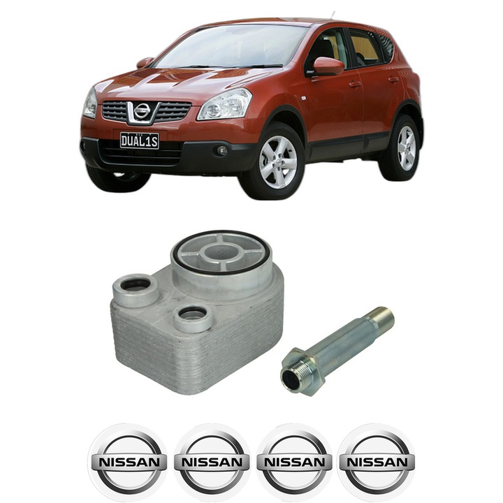 Radiator racire ulei NISSAN QASHQAI I (J10, NJ10) din 2010-2013 KW 81 CP 110 CMC 1461, Auto, din aluminiu, 4x Stickere auto cu NISSAN