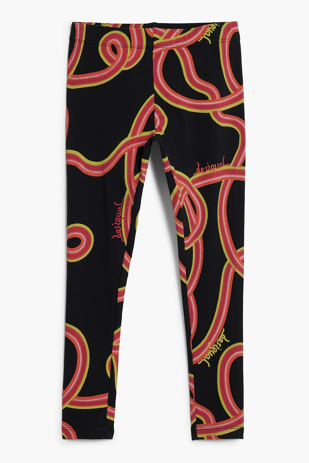 DESIGUAL, Colanti cu imprimeu grafic, Rosu, Negru, 116-128 CM