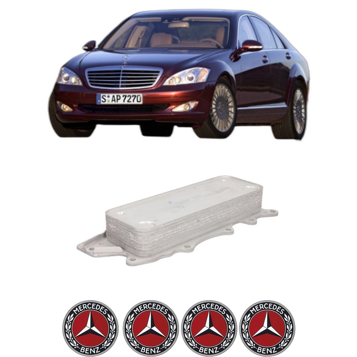 Radiator racire ulei MERCEDES-BENZ S-CLASS (W221, V221) din 2006-2013 KW 173 CP 235 CMC 2987, Auto, din aluminiu, 4x Stickere auto cu MERCEDES-BENZ