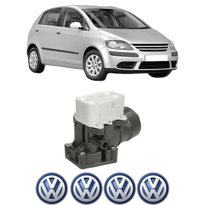 Radiator racire ulei Volkswagen GOLF PLUS V (5M1, 521) din 2005-2013 KW 100 CP 136 CMC 1968, Auto, din aluminiu, 4x Stickere auto cu Volkswagen