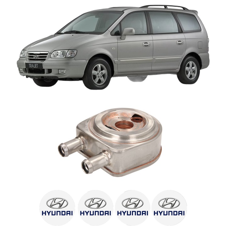 Radiator racire ulei HYUNDAI TRAJET (FO) din 2005-2008 KW 92 CP 125 CMC 1991, Auto, din otel inoxidabil, 4x Stickere auto cu HYUNDAI