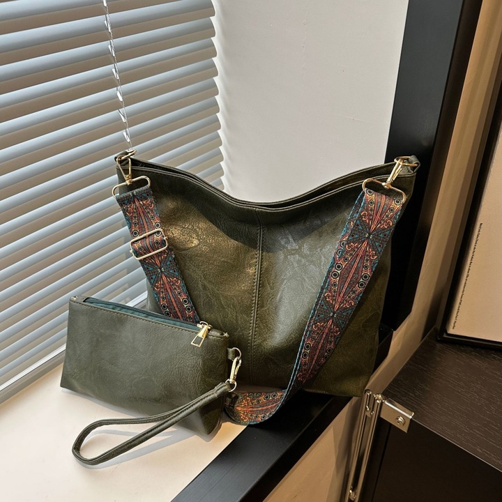 Комплект чанта тоте и портфейл, многоцветен, материал PU