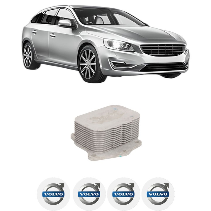 Radiator racire ulei VOLVO V60 I (155) din 2011-2015 KW 84 CP 114 CMC 1560, Auto, din aluminiu, 4x Stickere auto cu VOLVO