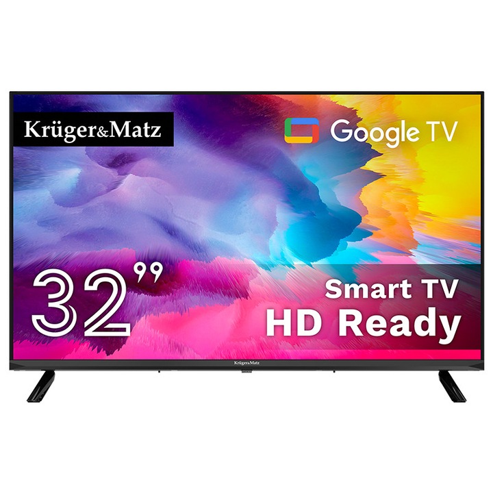 Smart TV 32", Kruger&Matz, 1366x768px, LED, HD, Elegáns dizájn