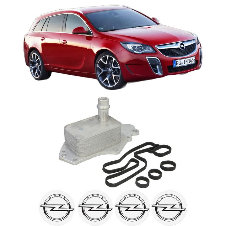 Radiator racire ulei OPEL INSIGNIA A Country Tourer (G09) din 2015-2017 KW 88 CP 120 CMC 1598, Auto, din aluminiu, 4x Stickere auto cu OPEL