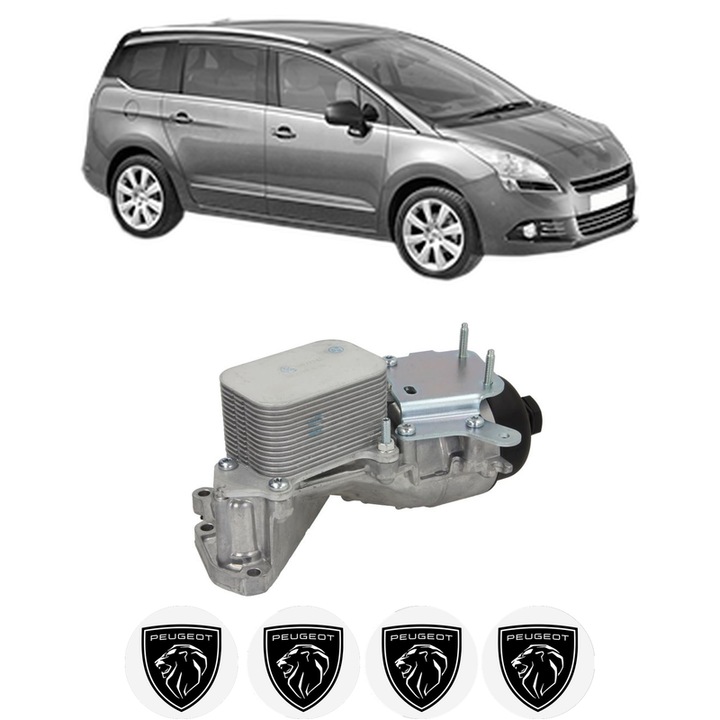 Radiator racire ulei PEUGEOT 5008 (0U_, 0E_) din 2010-2017 KW 82 CP 112 CMC 1560, Auto, din aluminiu, 4x Stickere auto cu PEUGEOT