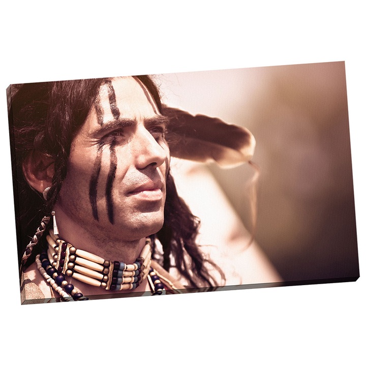 Tablou grand canvas "Portretul unui Indian" - 100 x 70 cm