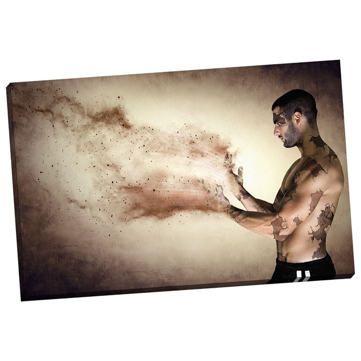Tablou grand canvas "MAN TURNING INTO DUST" - 100 x 70 cm