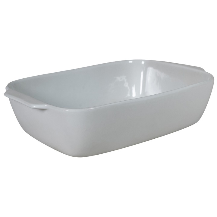 Vas termorezistent, 39.5x24.5x8 cm, Alb