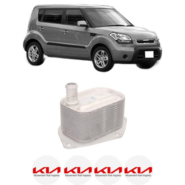 Radiator racire ulei KIA SOUL I (AM) din 2009-2014 KW 94 CP 126 CMC 1582, Auto, din aluminiu, 4x Stickere auto cu KIA