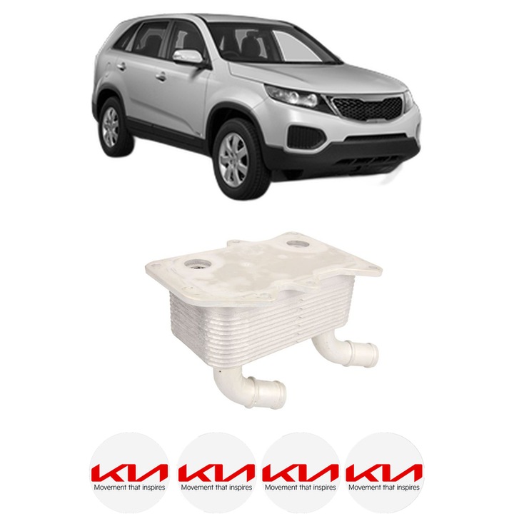 Radiator racire ulei KIA SORENTO II (XM) din 2010-2015 KW 110 CP 150 CMC 1995, Auto, din aluminiu, 4x Stickere auto cu KIA