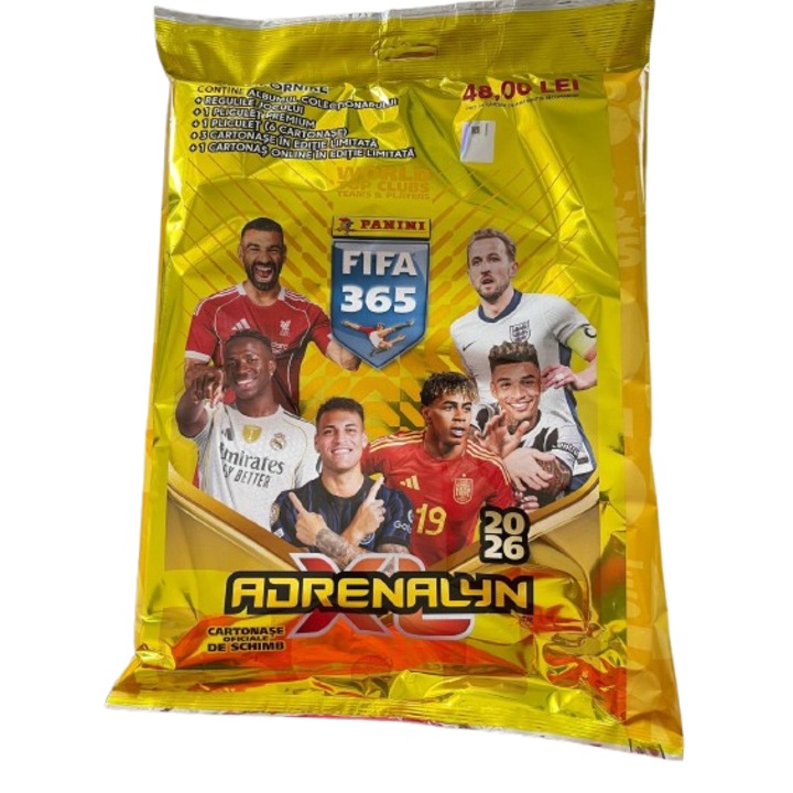 Panini FIFA 365 Adrenalyn XL 2026 kezdőcsomag, 1 album, 6 kártya, limitált kiadás, gyűjtőknek, 6+ év