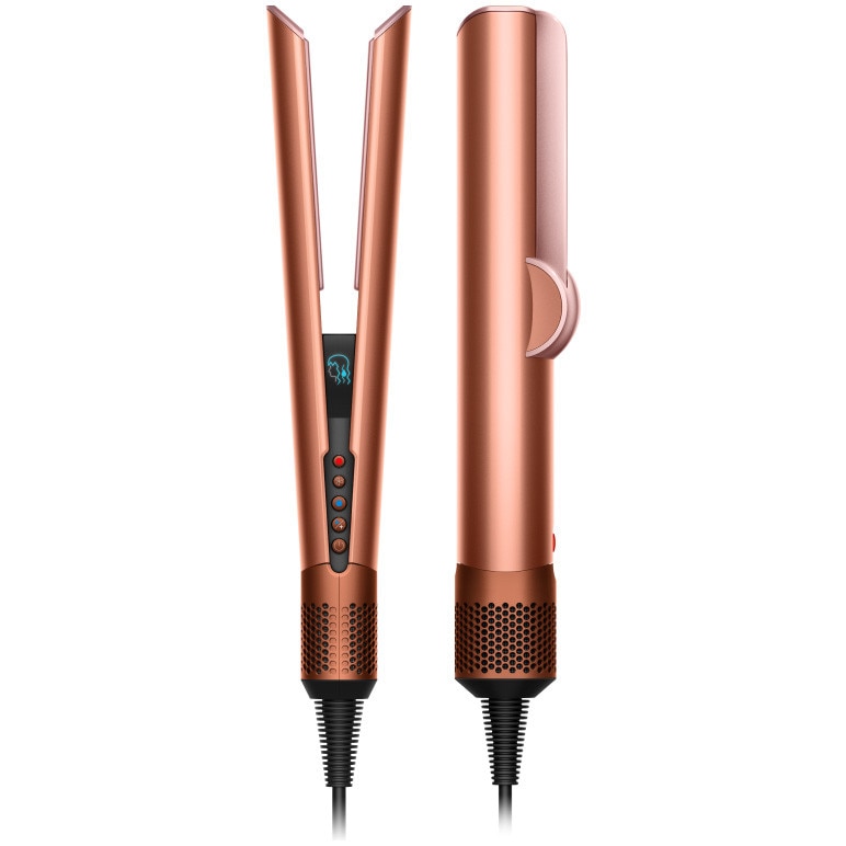 Aparat de indreptat parul Dyson HT01 Airstrait™, 1600W, motor Hyperdymium, 106.000 rpm, 3 trepte temperatura, ecran LCD, Amber Silk/Pink Champagne
