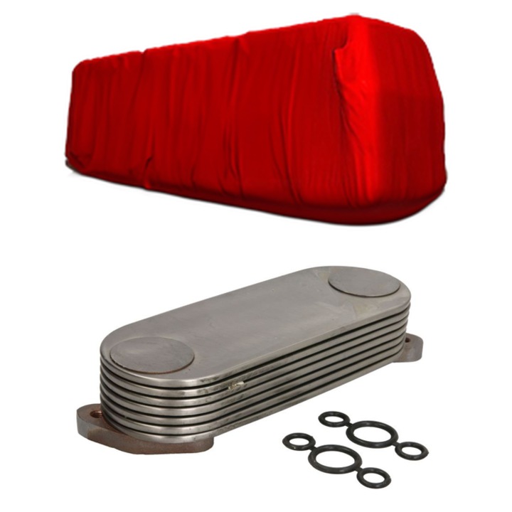 Radiator racire ulei JCB 500, Auto, din aluminiu, 4x Stickere auto cu JCB