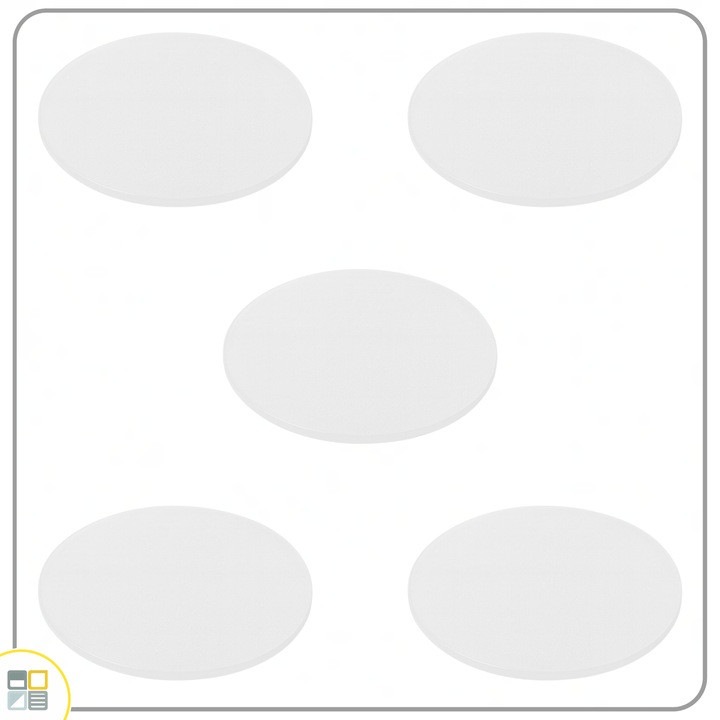 5 db kerek poháralátét készlet, BOJANEK, PVC, 10 cm, csúszásmentes, átlátszó, matt