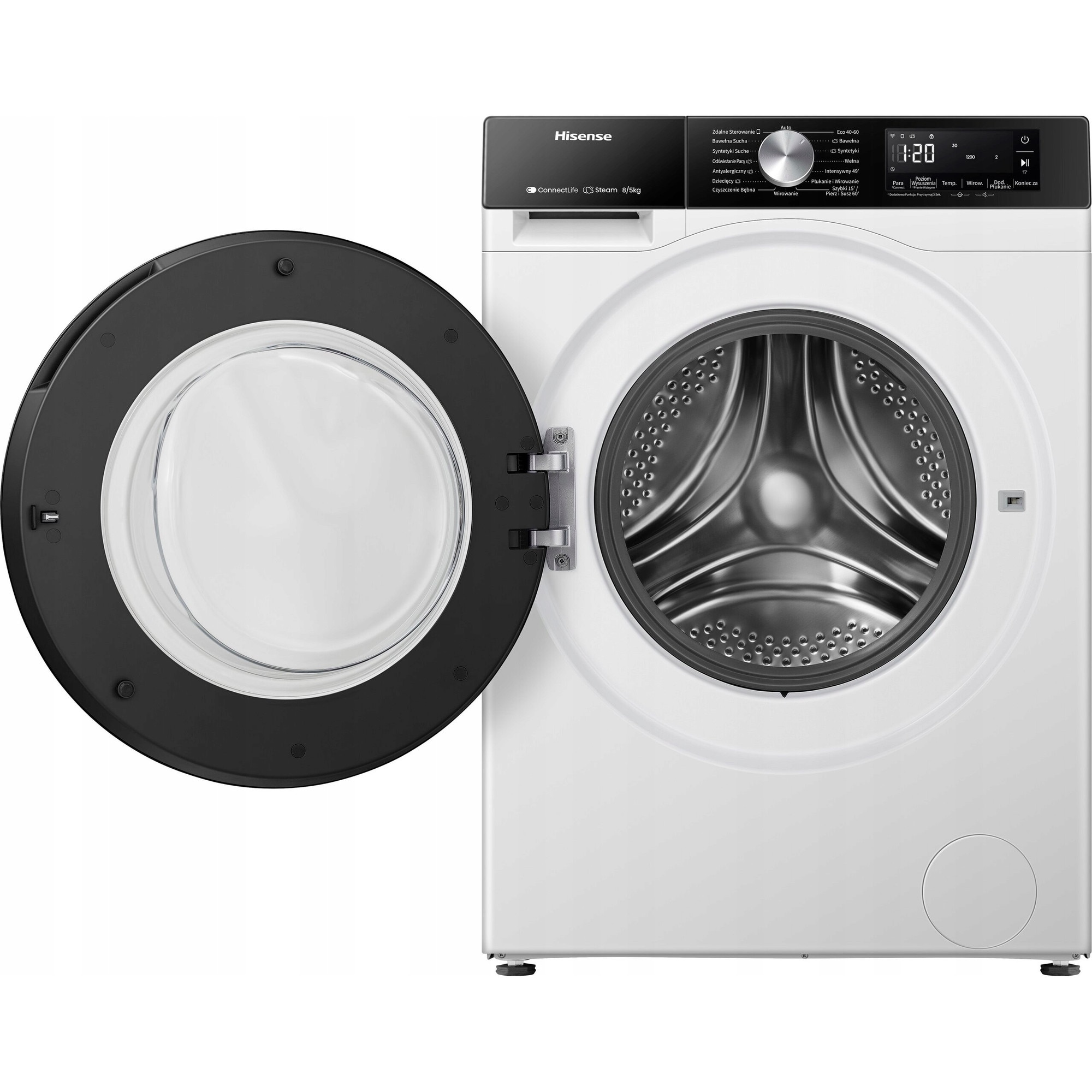 Pralko-suszarka Hisense WD3S8043BW3/PL, 8kg, 5kg, alb, 51x59.5x84.5cm