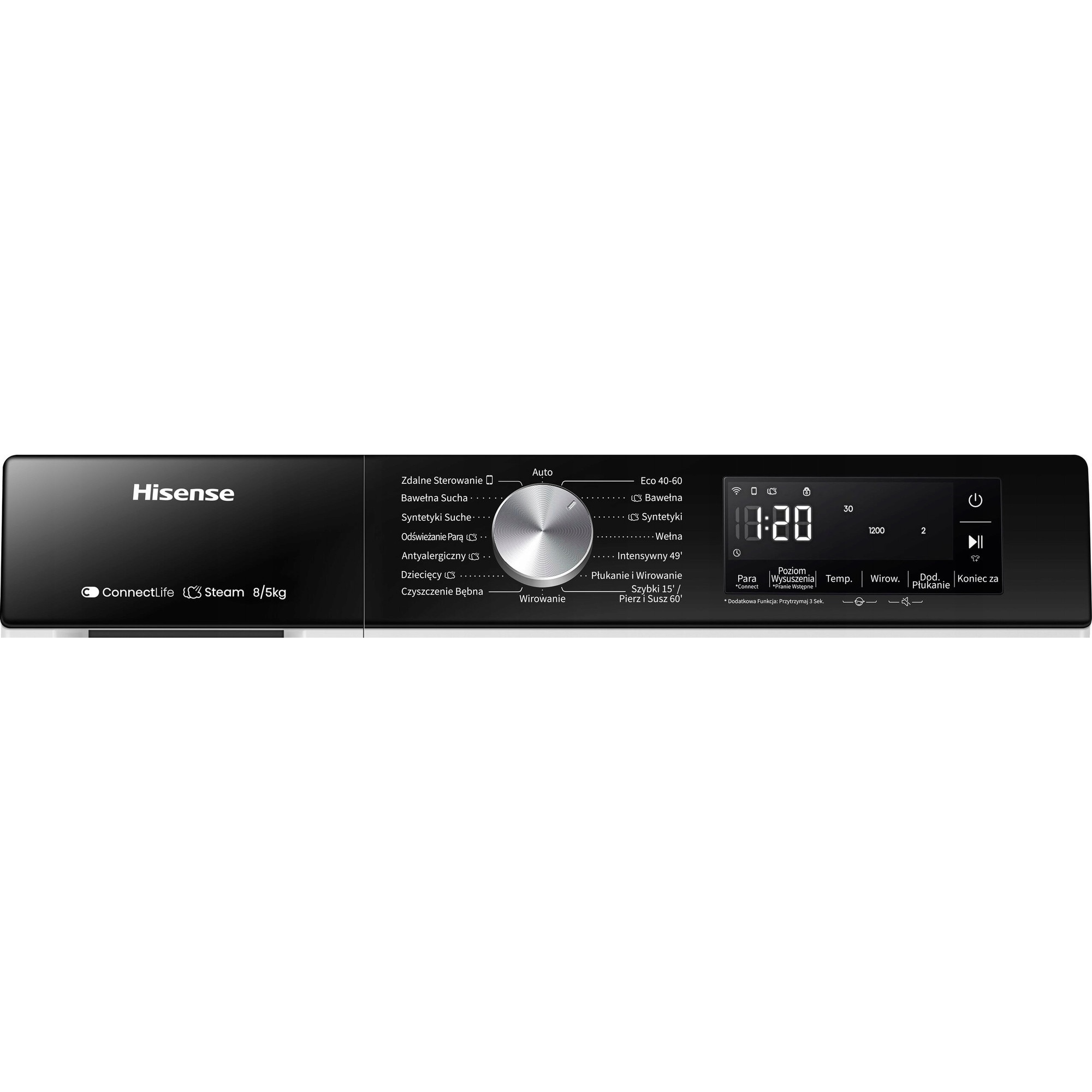 Pralko-suszarka Hisense WD3S8043BW3/PL, 8kg, 5kg, alb, 51x59.5x84.5cm