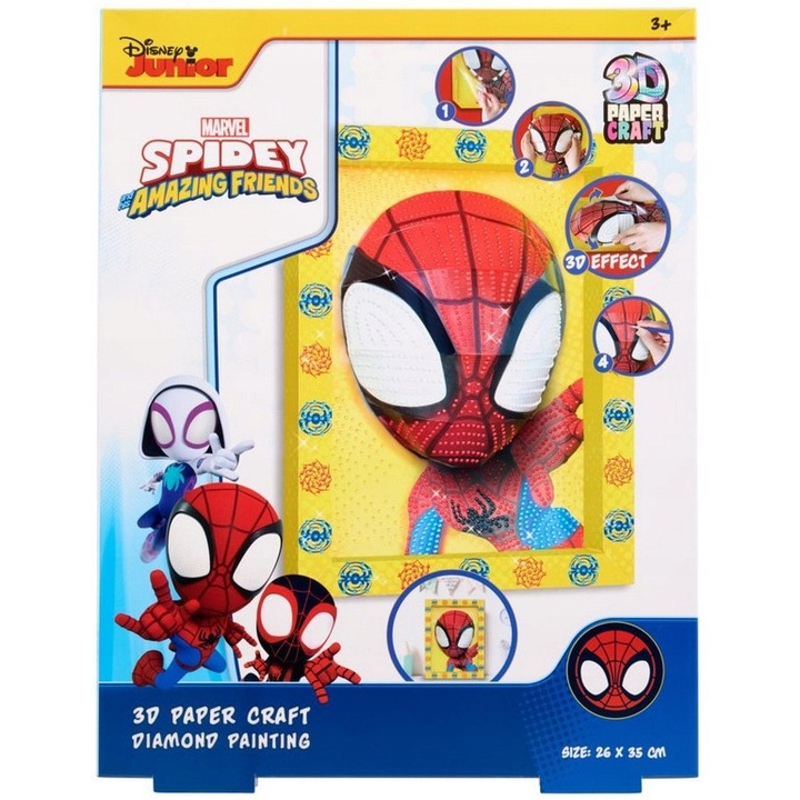 Творчески комплект Disney Junior Spidey Diamond Painting, 3+, многоцветен