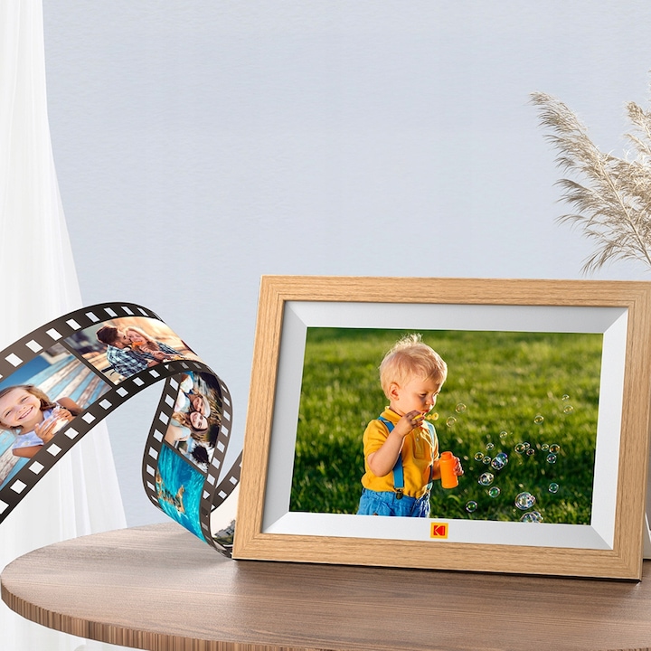 Kodak RCF-1012W digitális képkeret, 10.1 hüvelyk, 32GB, Burlywood, teljes készlet