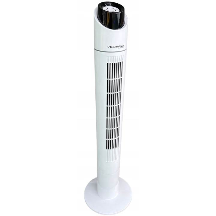 Ventilator turn Germina 50W, 3 viteze, oscilant, 31x31x110cm, cu telecomanda