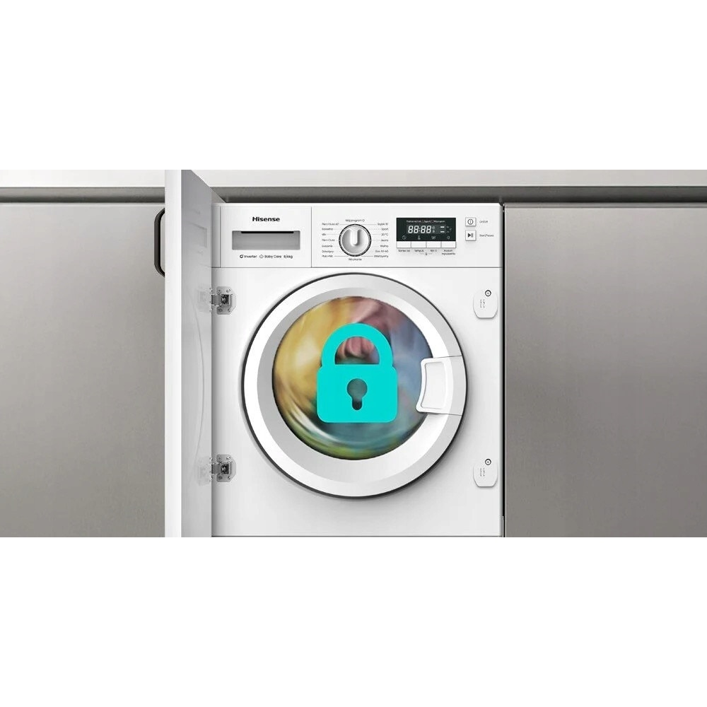 Pralko-suszarka, Hisense, WD3M841BWI, 8kg, 6kg, alb, 82.5x59.5x54cm
