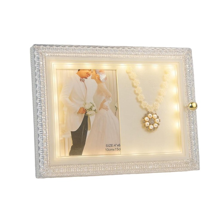 Rama foto LED Magic Time Lurevia, design modern, iluminare ambientala, 22x17cm