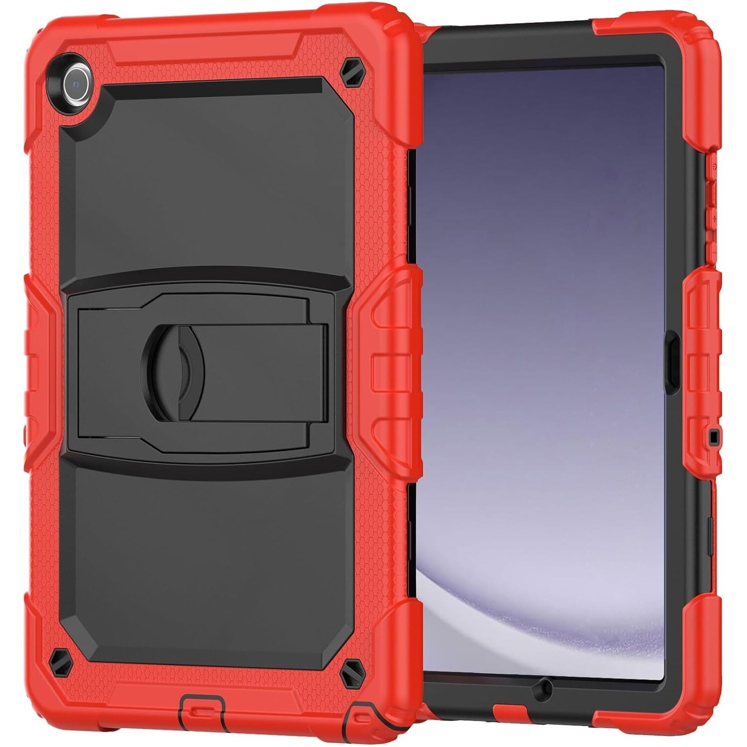 Husa Shockproof Armor Sigloo, pentru Samsung Galaxy Tab A7 (SM-T500/T505/T507), 10.4", cu stand, Rosu cu Negru