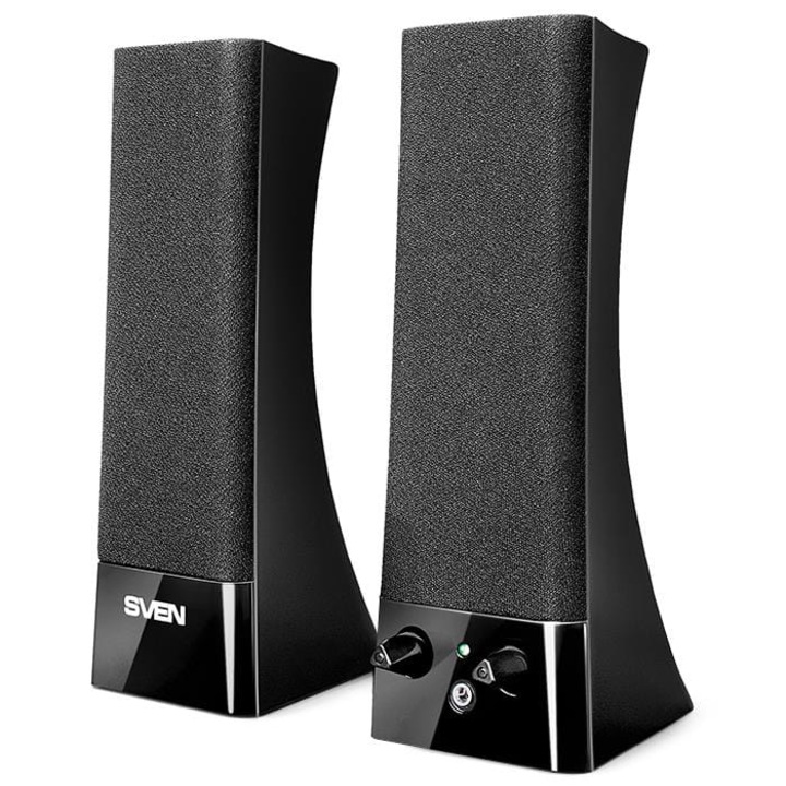 SVEN 235 PC hangszórók, 2.0 csatornás, 4W, fekete, 70x78x200mm