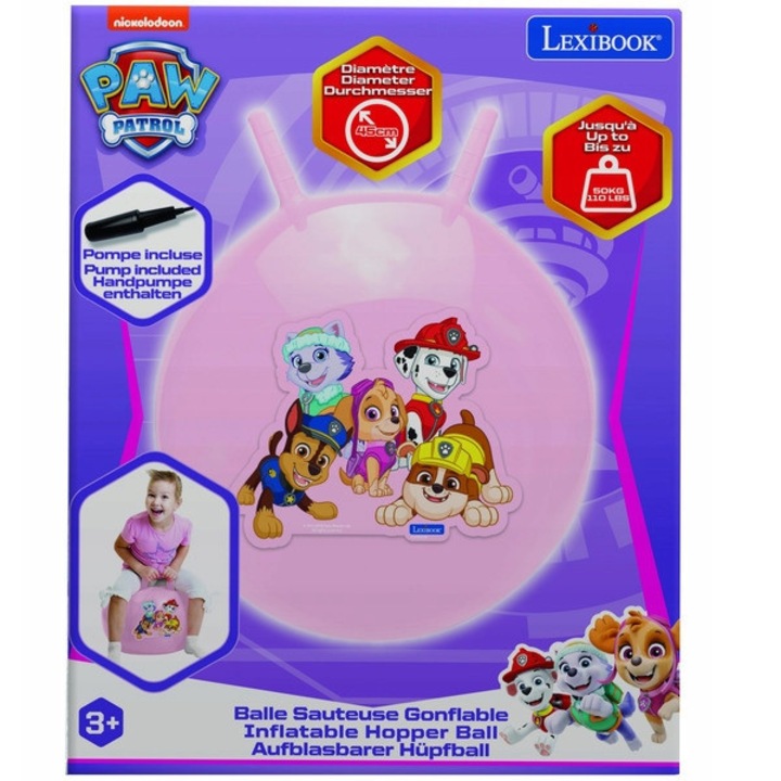 Lexibook Mancs őrjárat ugrálólabda, rózsaszín, 45 cm, lányoknak, 3+ év