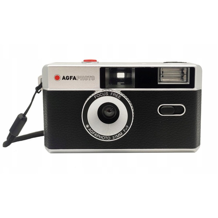 Аналогов фотоапарат AgfaPhoto за многократна употреба 35 мм, обектив 31 мм, кафяв цвят, с вградена светкавица