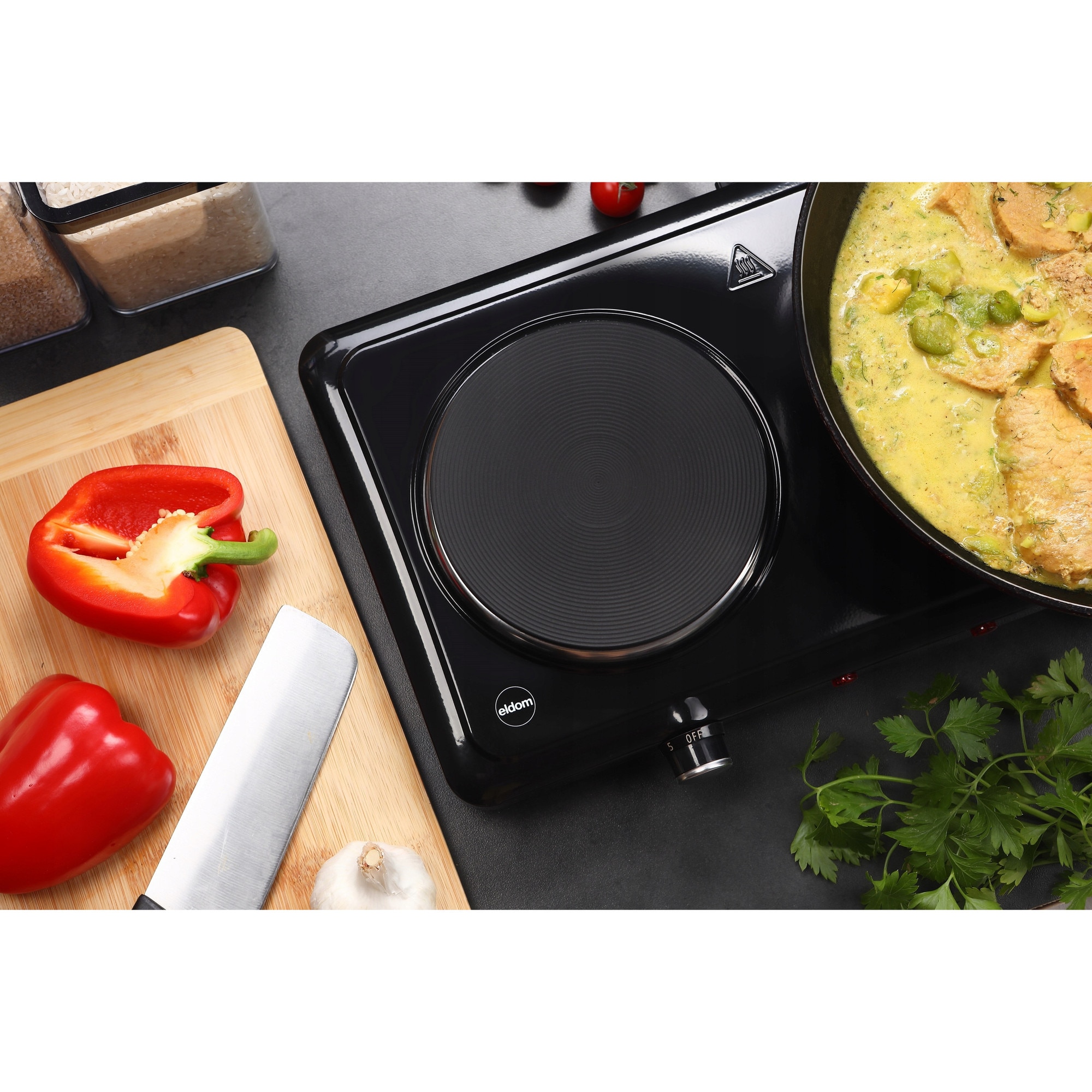 Aragaz electric Eldom PG22 Master Duo, 2 plite, 2500W, 185x155mm, antiderapant