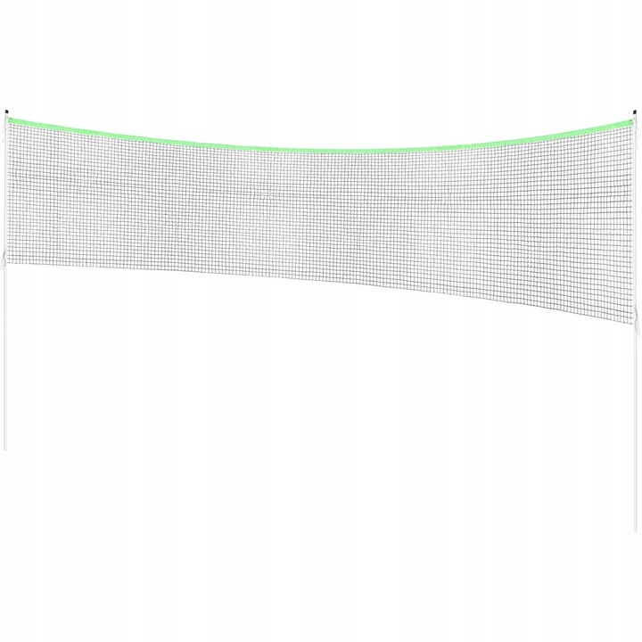 Set siatca sportiva cu stalpi pentru volei si badminton 609x220cm, negru-verde, Enero