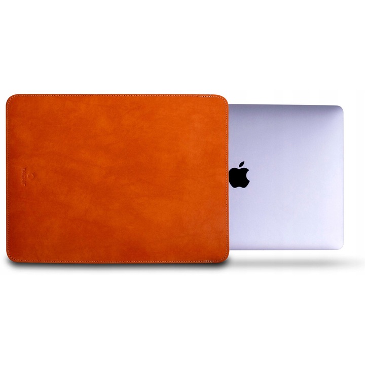 Laptop tok 13 inch, Baltan, Slevve, valódi bőr, vízálló, barna